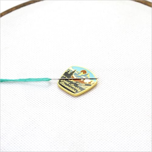 Awesome Pattern Studio Needle Minder Set - Great Smoky Mountains National Park Magnetic Needle Minder + 2 Needle Threaders. Enamel Pin for Cross Stitch, Embroidery and Craft - size: Great Smoky Mountains Classic Design - SET #1