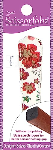 Designer Scissors Sheaths Shears Protective Covers-For Small Embroidery Scissors - Red Floral Garden-#SS-318 - color: Red Floral Garden, size: Single Small Size