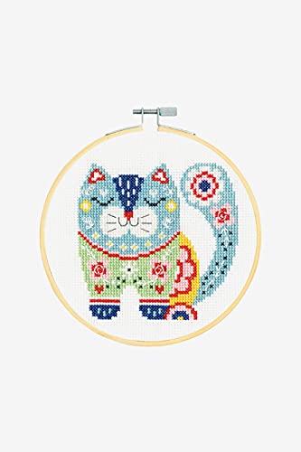 DMC Stitch Kit 6" Diameter - Cat (14 Count)