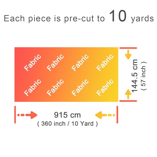 10 Yard White Lightweight Cotton Broadcloth Fabric by the Yard, 3.7 oz - color: White, size: 10 Yard