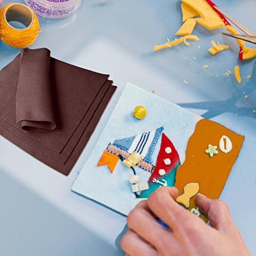 Jtnohx Soft Dark Brown Felt Sheets Flexible Felt Fabric for Crafts 12" 20Pc - color: Dark Brown
