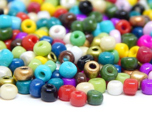 Perlin Glass Seed Beads 3mm 8/0 Round Mini Small Pony Beads 3300pcs for Making Earrings Bracelets Pendants Waist Jewelry DIY Handmade Opaque Color Kit (Assorted Colours, 2,6 mm ~ 3 mm) - color: Assorted Colours