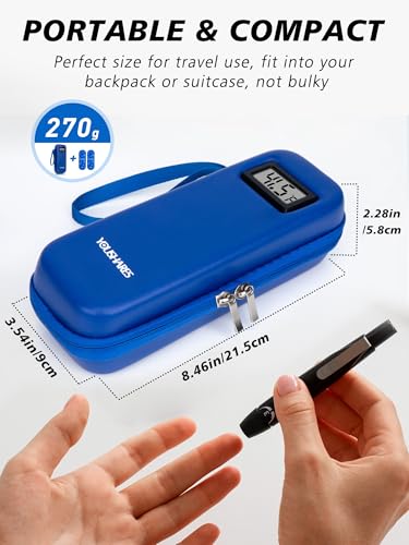 YOUSHARES Insulin Cooler Travel Case, Peptide Travel Case with Temp Display - color: 02 Blue
