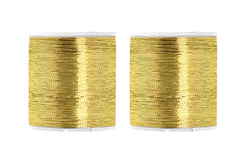 Mandala Crafts Metallic Gold Embroidery Floss for Sewing, 218 Yard Spools - color: Gold, size: 200M 218 Yards