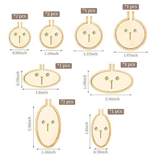 ZOCONE 10 Pack Mini Embroidery Hoops - Small Round & Oval Wood Hoops for DIY Embroidery Projects - style: 10 Pack Round+Oval Hoops