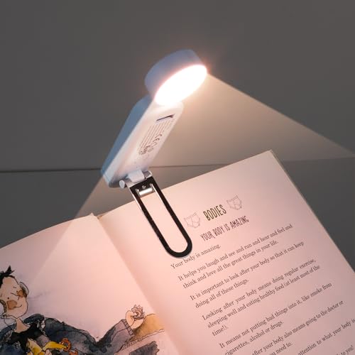VAVOFO USB Rechargeable Book Light, Bookmark Clip on LED Reading Light - color: Light Blue