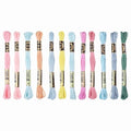 PATIKIL 12 Skeins Embroidery Floss Polyester Embroidery Light Mixed Colors - color: Light Mixed Colors
