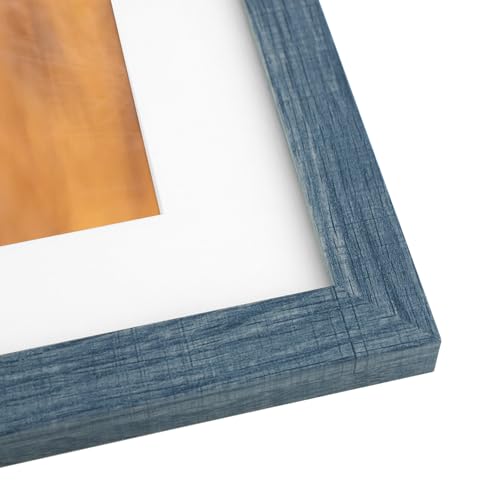 Golden State Art 8x10 Blue Picture Frame Mat for 5x7 Real Glass - color: Blue, size: 8x10