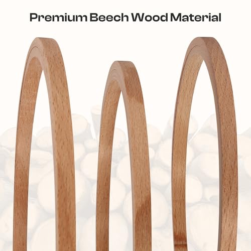 Caydo 3 Pieces Beech Wood Embroidery Hoops Set, 7 Inch to 9 Inch - style: 7-9 Inch