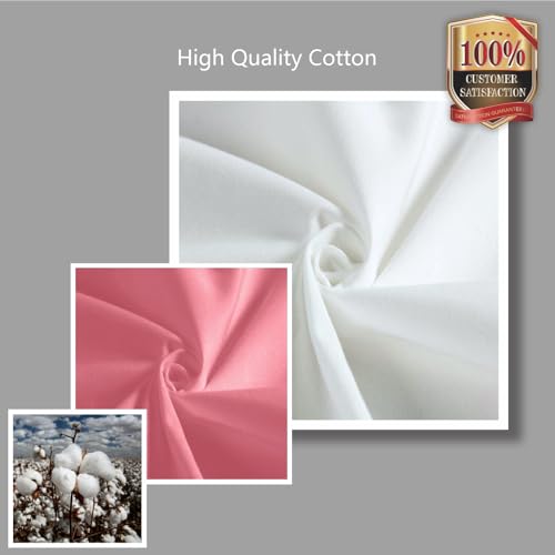 TOPDesign 1-Pack Super Strong Large 12oz Cotton Canvas Tote Bag, Reusable Grocery Shopping Cloth Bag, Fashionable Two-Tone Tote for Crafts, DIY Your Creative Designs - color: Rose Pink/White