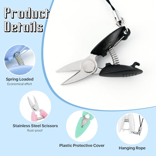 15 Pcs Mini Travel Scissors with Cover, 2.17" Tiny Compact Keychain Scissors TSA Approved for Travel,Stainless Steel Blade Micro Portable Scissor Snip with Safety Cap for Yarn Sewing Craft