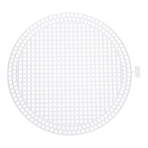 MECCANIXITY 10pcs 7" Plastic Mesh Canvas Sheet Round Needlepoint Blank Canvas for Embroidery Knit Crochet Acrylic Yarn Crafting, White