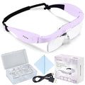 YOCTOSUN Magnifying Glasses with Light, 0.75X-4.0X Headband Magnifier - color: Purple