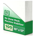 HBI No Show Mesh Embroidery Stabilizer Sheets, Cut Away, 10 x 12 in, 100 Pk - size: 10" x 12"