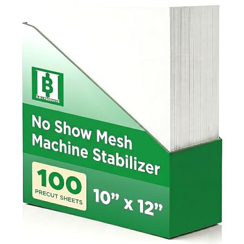 HBI No Show Mesh Embroidery Stabilizer Sheets, Cut Away, 10 x 12 in, 100 Pk - size: 10" x 12"