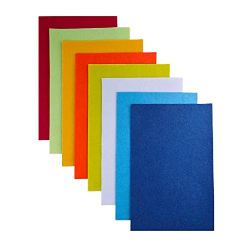 Jtnohx Stiff Felt, 2mm Thick Felt Sheets for Crafts, 8"x12" Hard Felt Fabric Squares 8Pcs for DIY Projects (Yellow Orange Series) - color: Yellow Orange Series