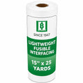 HBI Lightweight Fusible Interfacing, White Non Woven Iron-On, 15 in x 25 yd - size: 15” x 25 yd Light Weight