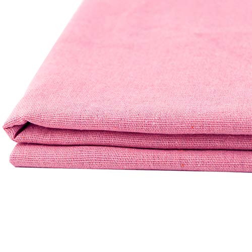 Rose Flavor Pre-Cut Quilting Linen Fabric,Craft Cloth,DIY for Sewing Crafting 60" by 1 Yard(Pink) - color: Pink