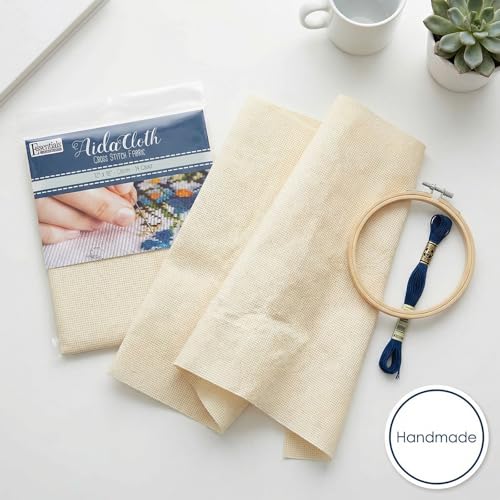 Cross Stitch Fabric Aida Cloth 14 Count Cream 12X18 Inch Cotton Even Weave