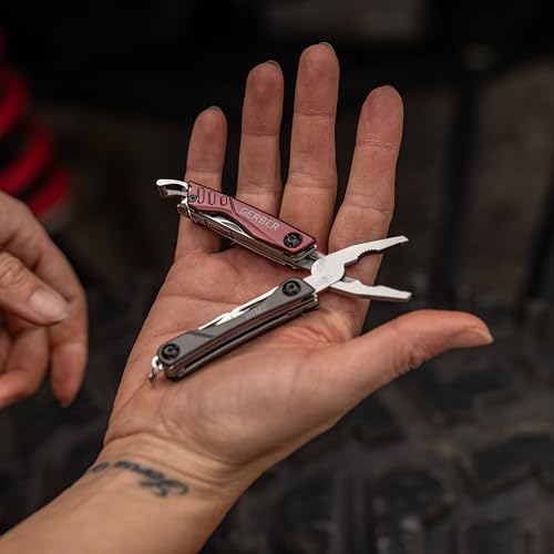 Gerber Dime 12-in-1 Mini Multitool Pliers, Pocket Knife, Bottle Opener, Red - color: Red