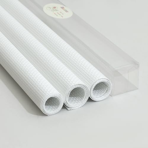 Aida Cloth 9 Count Cross Stitch Fabric,15×18inch,Rolled,3Pcs (9CT,White) - color: White, size: 9CT