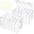 Leelosp 8 Pack 36 Grids Clear Plastic Organizer Storage Box with Adjustable Dividers Small Crafts Organizers Bead Storage Compartment Container for Jewelry Fishing Tackle Nail Parts
