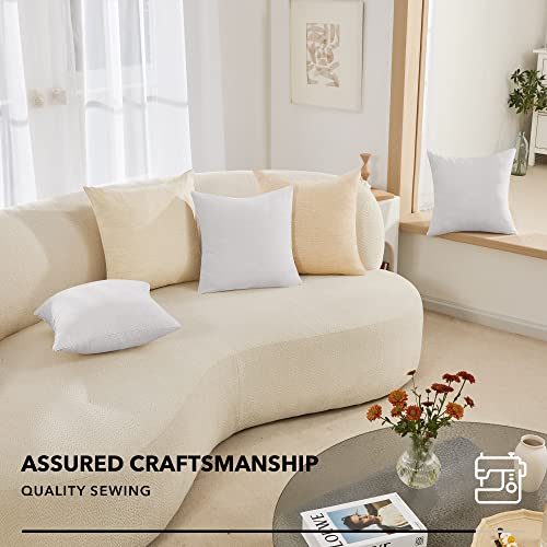 Deconovo Faux Linen Throw Pillow Covers for Sofa and Couch, Hidden Zipper - color: Linen White, size: 18" x 18" (Pack of 4)