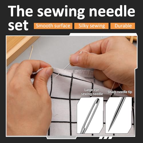 25 PCS Steel Sewing Needles Embroidery Large Eye Needles for Handsewing - size: 25 Pcs