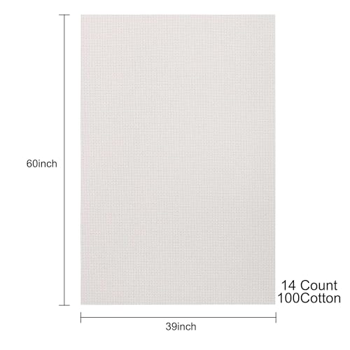 Aida Cloth 14 Count Cross Stitch Fabric,60×39inch (14CT,Light Beige) - color: Light Beige, size: 14CT