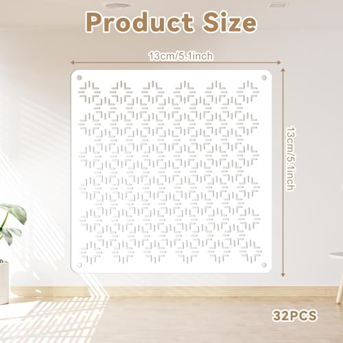 32Pcs Plastic Sashiko Stencil Kit Geometric Sashiko Pattern