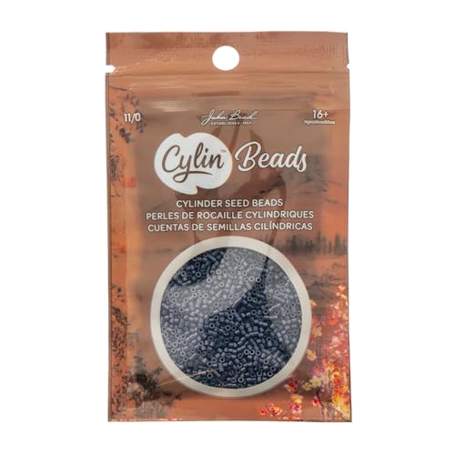 John Bead 25g Cylin Beads Opaque Navy Blue 11/0 Glass Cylindrical Seed Beads for Jewelry Bracelets Necklaces Earrings Making Embroidery - color: Navy Blue