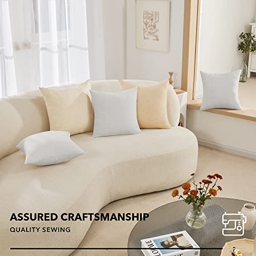 Deconovo Faux Linen Throw Pillow Covers for Sofa and Couch, Hidden Zipper - color: Linen Natural White, size: 18" x 18" (Pack of 4)