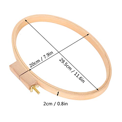 Embroidery Frame , Oval Embroidery Hoop , Wide Wooden Stitch Hoop Rings , for Embroidery , Stitching , Cross Stitch , Needle Point , Silkpainting , Art Craft Handy Sewing , etc