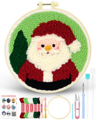FIVEIZERO Punch Needle Kit for Beginners,Santa Claus Pattern - color: Santa Claus
