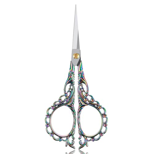 Sharp Stainless Steel Sewing & Embroidery Scissors with Cover, Precision Embroidery Scissor, Crochet Scissors for sewing,Craft, Artwork, Crochet,trimming,Needlework
