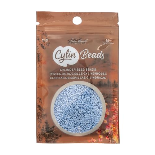 John Bead 25g Cylin Beads Opaque Bluebell Mist 11/0 Glass Cylindrical Seed Beads for Jewelry Bracelets Necklaces Earrings Making Embroidery - color: Bluebell Mist