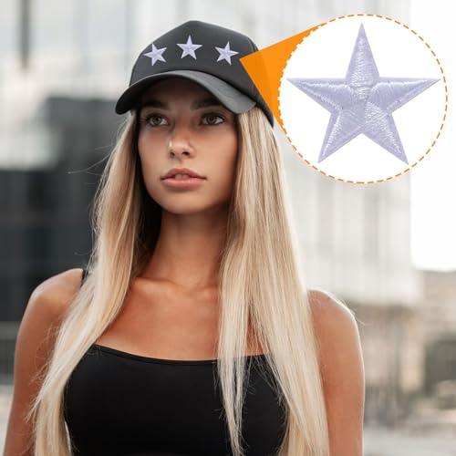 PAGOW 30 Pcs White Star Iron on Patch, 1 Inch Sew on Embroidered Patches - color: 30 White