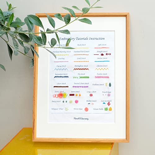 HAND U JOURNEY Embroidery Stitch Kit, 28 Stitches, 2 Plant & Home Themes - color: Basic kit-01