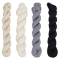 FREEBLOSS 4 Pcs Sashiko Thread in 4 Colors Sashiko Skein 4 * 100 M Pure Cotton Embroidery Thread Japanese Sashiko Threads Basic Colors Quilting & Embroidery Floss Supplies - color: Gray