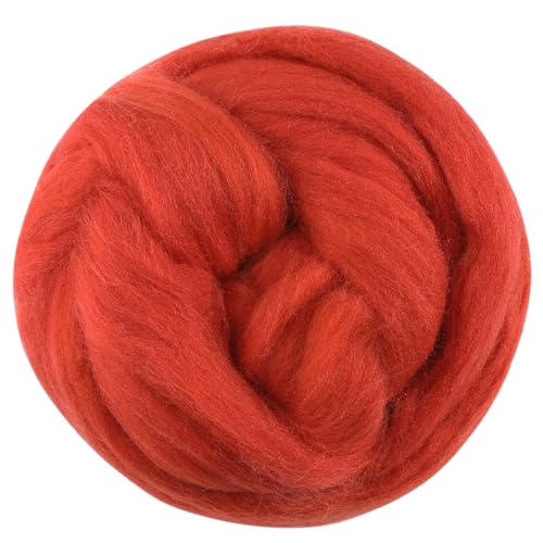 3.53oz Needle Felting Wool Roving for Needle Felting Dark Red Felting Wool - color: dark red