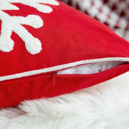 Elife Red Pillow Covers, Embroidered Christmas Pillow Covers 18x18 Set of 2 - color: Red