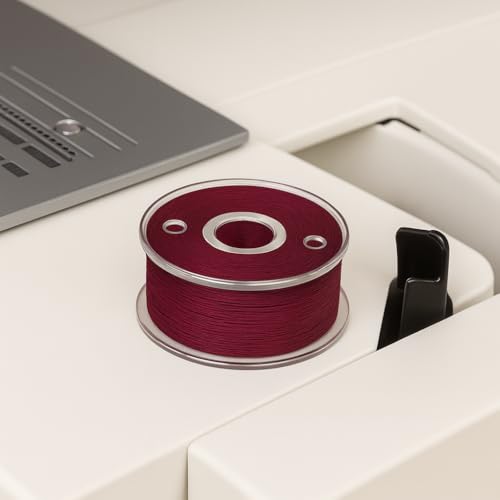 Mandala Crafts Burgundy 15J SA156 Prefilled Bobbin Thread, 144 PCs - color: Burgundy, size: Size A 144 X 142 Yards