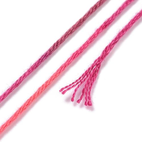 10 Skeins FireBrick 0.5mm 6-Ply Polyester Embroidery Floss Cross Stitch Threads Segment Dyed Gradient for DIY Craft Hand Sewing Knitting DIY Crafts Jewelry Making 8.75 Yards(8m)/Skein - color: Firebrick