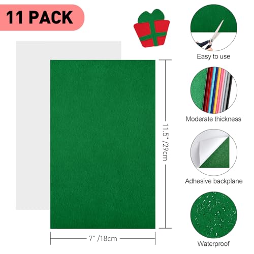 NACHLYNN 11Pcs Self Adhesive Felt Fabric Sheets 7"x11.5" /18x29cm Sticky Back Felt Fabric for Crafts Art Project DIY Sewing Patchwork Decoration (Colorful) - color: Colorful