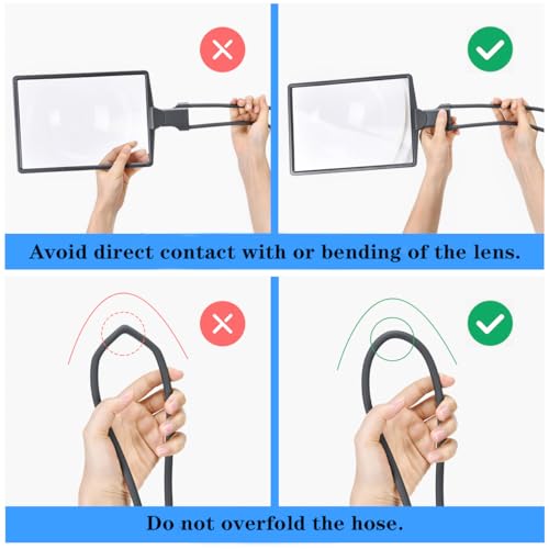 5X Magnifying Glass with Light, Hands Free Neck Hung Magnifying Glass, Dimmable 3-Setting 50 LED Lights Large View Magnifier for Reading Books,Sewing