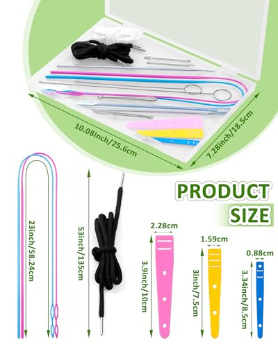 FIVEIZERO Drawstring Threader Tools & Draw Cords for Drawstring Replacement - size: 2 cords