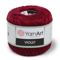 Yarn Art 1 Skein YarnArt Violet,100 Mercerized Cotton Yarn Threads Crochet Lace Hand Knitting Yarn Embroidery Arts Crafts (Cherry Red 112) - color: 112