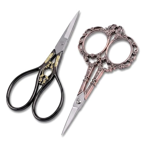 BIHRTC Vintage Plum Blossom Clouds Sewing Scissors for Embroidery, Sewing