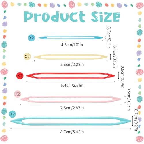 JJUNW 10Pcs Yarn Needle, Large Eye Finishing Yarn Needles, Tapestry Needle for Sewing Crochet Needleing for Yarns, Darning Needles Yarns for Sewing Weaving Knitting