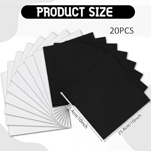 Breling 20 Pcs 10 x 10 Inch Cotton Fabric Bundle Squares Precut Fabric Squares for Sewing Making Quilts for Craft Lovers (One Size,Black and White) - color: Black and White, size: One Size